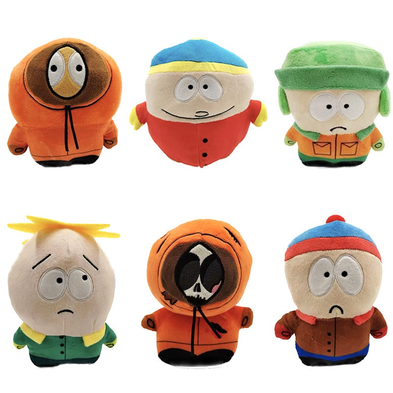 1 6pcs Amine The Southed Parks Plush Toys Cute Cartoon Stan Kyle Kenny Cartman Stuffed Animal - South Park Plush