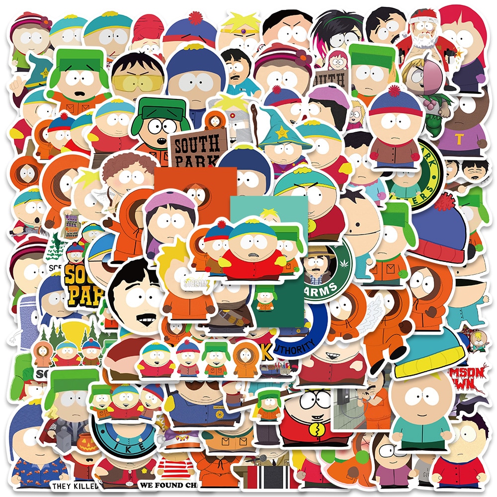 10 50 100pcs Parks In The South Stickers Cute Cartoon Decals For Kids Toys Laptop Luggage 1 - South Park Plush