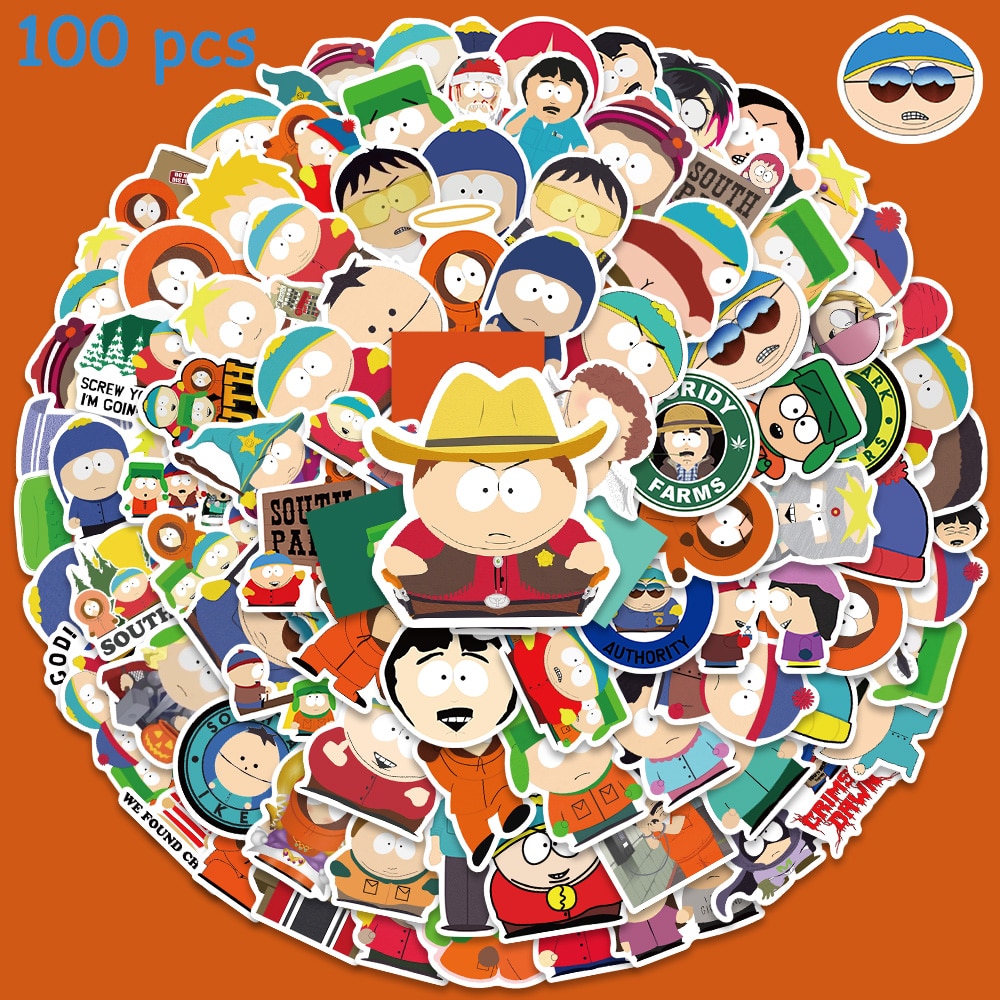 10 50 100pcs Parks In The South Stickers Cute Cartoon Decals For Kids Toys Laptop Luggage - South Park Plush