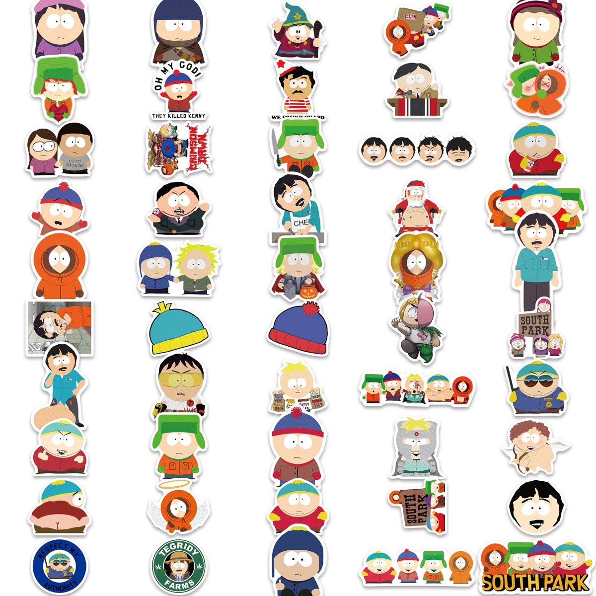 10 50pcs Cartoon South Park Stickers Girl Randy Prinecess Kenny Cute Scrapbook Anime Sticker Luggage Suitcase 2 - South Park Plush