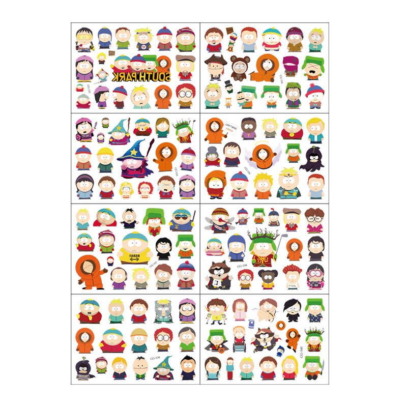 2023 New Tattoo Stickers 8 Cartoons South of The Park Tattoo Stickers Birthday Party Tattoo Stickers 4 - South Park Plush