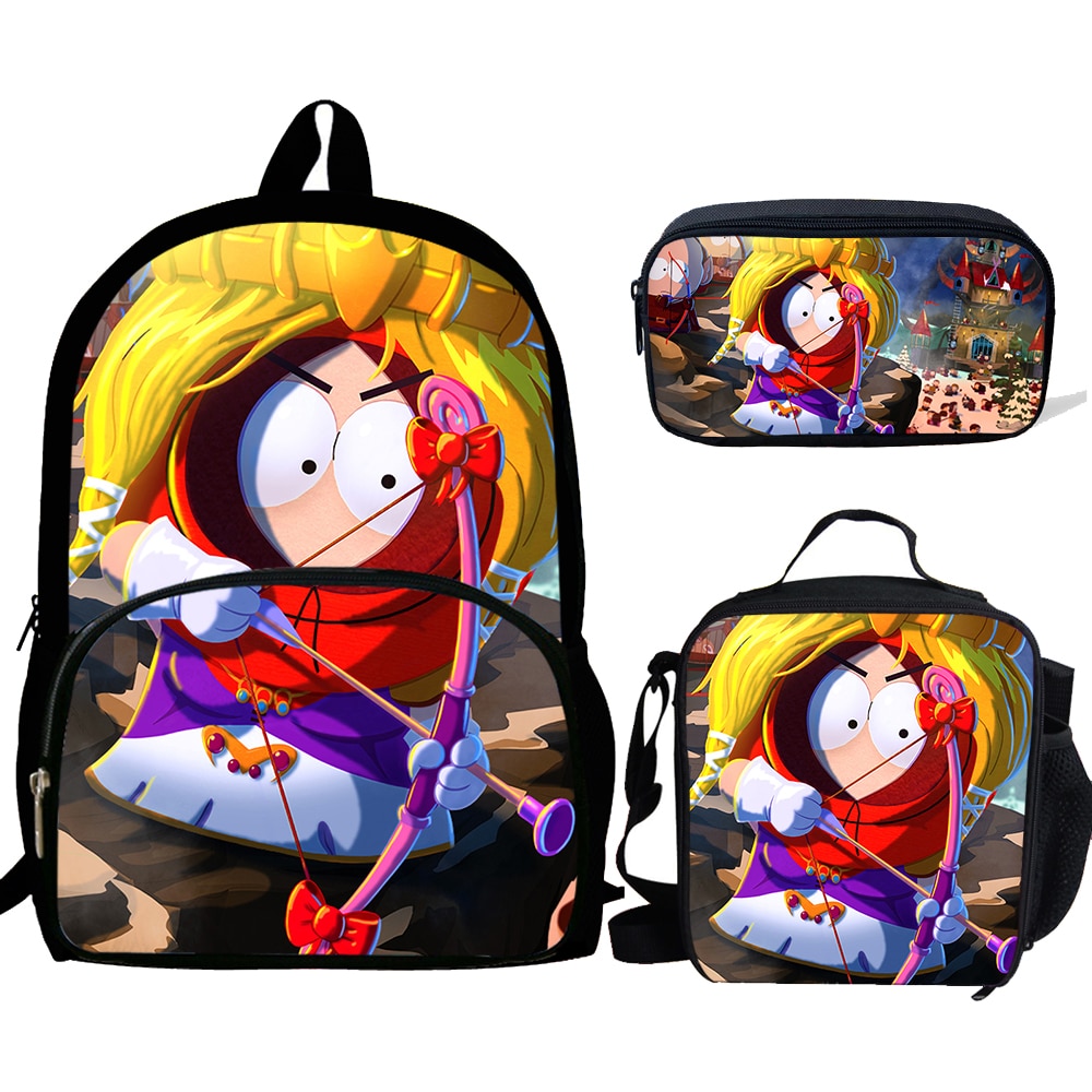 3Pcs Set Anime S South Park Printed School Bags fashion Backpack Teenagers Boys Girls Bookbag Mochila 1 - South Park Plush