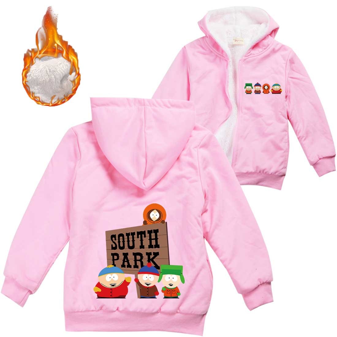 Anime S Southes Park Clothes Kids Warm Thick Velvet Hoody Jacket Teenager Boys Clothes Baby Girls 3 - South Park Plush