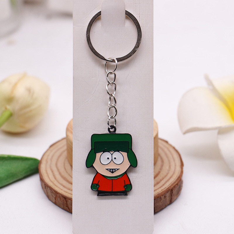 Kawaii South Park Figure Keychain Anime Cartoon European American Animation Alloy Pendants Bag Keychain Pendant Model 4 - South Park Plush