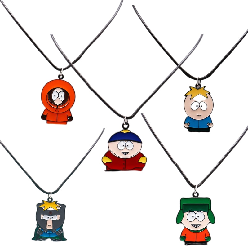 New 5 Styles Cartoon South Park Pendant Anime Peripheral Alloy Necklace Kawaii Boys Model Toys Gift - South Park Plush