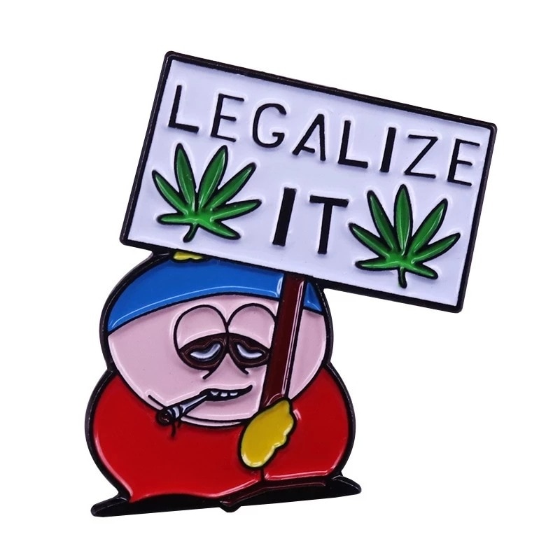 South Park Figure Brooch Legalize It Eric Cartman Badge Pin European American Surrounding Keychain Bag Hanging 1 - South Park Plush