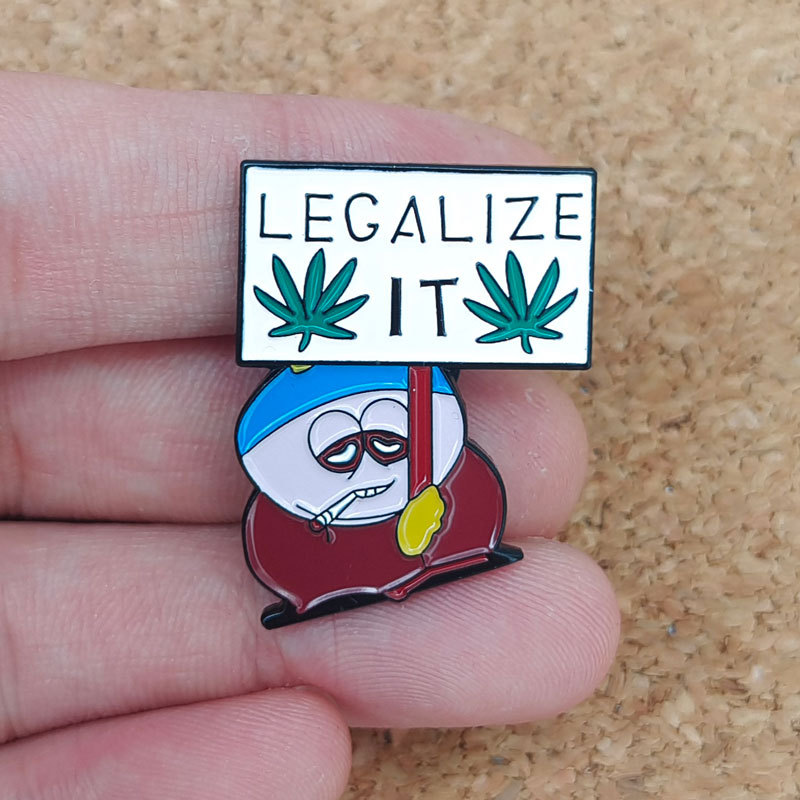 South Park Figure Brooch Legalize It Eric Cartman Badge Pin European American Surrounding Keychain Bag Hanging 3 - South Park Plush