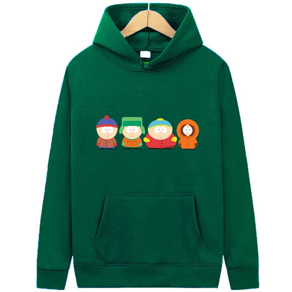 Anime S Southes Park Women Fleece Hoodies Hooded Sweatshirts 18 Color Cartoon Men Printed Spring Autumn 3 - South Park Plush