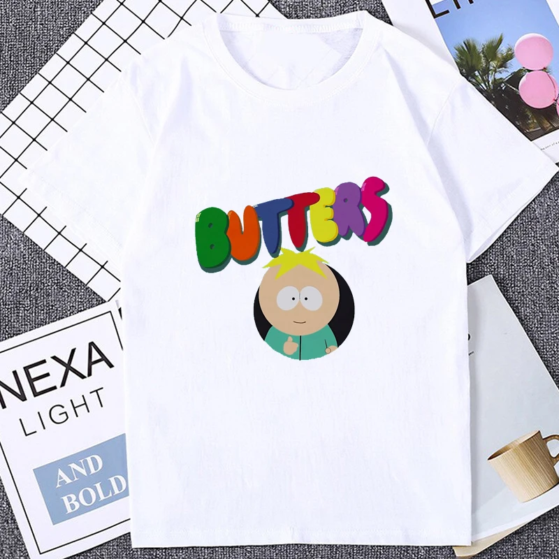 Hot Sale South Park Butters Printed Cartoon Figure T shirt Hip Hop Streetwear Comfortable Breathable Man - South Park Plush