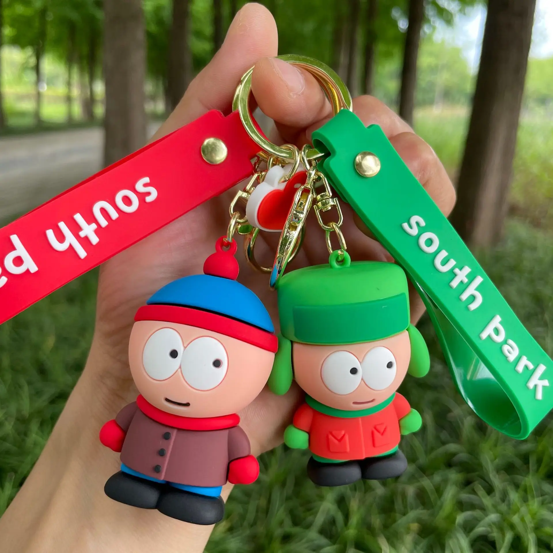 South Parkes Dolls Key Chains Anime Figure Key Ring Kawaii Bags Pendant Kids Toys Cute Car 2 - South Park Plush